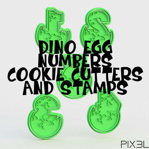 Dino Egg Numbers Cookie Cutters & Stamps